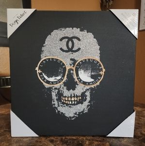 Skull Canvas Wall Art 14" x 14"